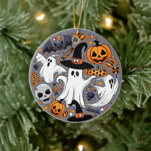 Ghosts Spooky en griezelige Schattigee Monsters Keramisch Ornament