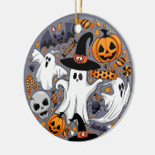 Ghosts Spooky en griezelige Schattigee Monsters Keramisch Ornament (Links)