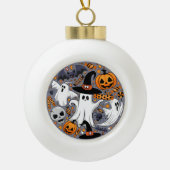 Ghosts Spooky en griezelige Schattigee Monsters Keramische Bal Ornament (Voorkant)