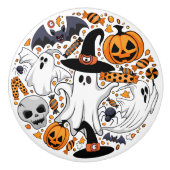 Ghosts Spooky en griezelige Schattigee Monsters Keramische Knop (Voorkant)