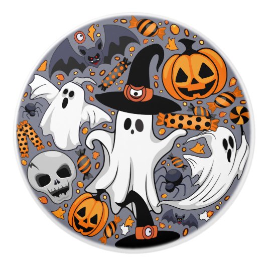 Ghosts Spooky en griezelige Schattigee Monsters Keramische Knop (Voorkant)