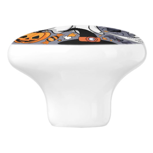 Ghosts Spooky en griezelige Schattigee Monsters Keramische Knop (Zijkant)