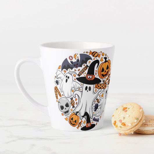 Ghosts Spooky en griezelige Schattigee Monsters Latte Mok (In situ)