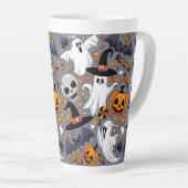 Ghosts Spooky en griezelige Schattigee Monsters Latte Mok (Rechterhoek)