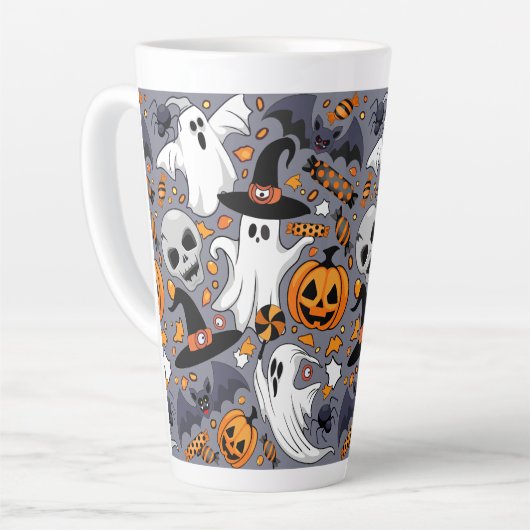 Ghosts Spooky en griezelige Schattigee Monsters Latte Mok (Linkerhoek)