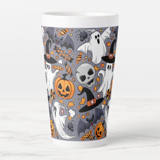 Ghosts Spooky en griezelige Schattigee Monsters Latte Mok (Voorkant)