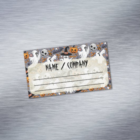 Ghosts Spooky en griezelige Schattigee Monsters Magnetisch Visitekaartje (Voorbeeld)