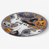 Ghosts Spooky en griezelige Schattigee Monsters Papieren Bordje (Gekanteld)