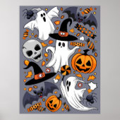 Ghosts Spooky en griezelige Schattigee Monsters Poster (Voorkant)