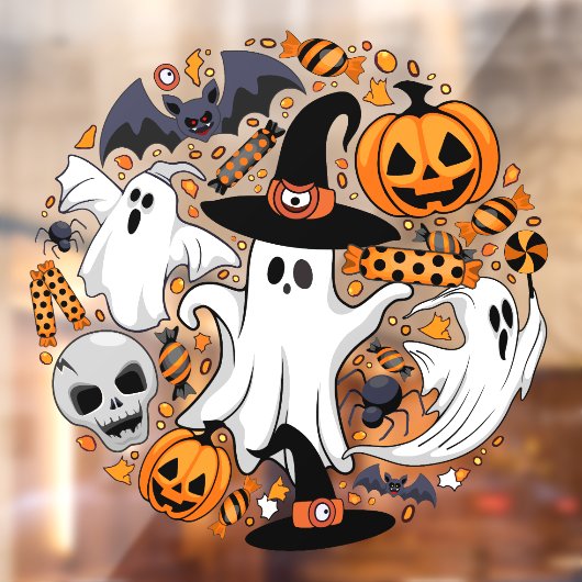 Ghosts Spooky en griezelige Schattigee Monsters Raamsticker (Vel 2)
