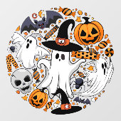 Ghosts Spooky en griezelige Schattigee Monsters Raamsticker (Vel)