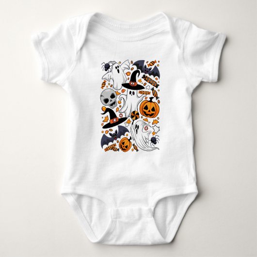 Ghosts Spooky en griezelige Schattigee Monsters Romper (Voorkant)