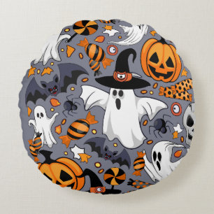 Ghosts Spooky en griezelige Schattigee Monsters Rond Kussen
