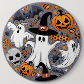 Ghosts Spooky en griezelige Schattigee Monsters Ronde Button 6,0 Cm (Voorkant)
