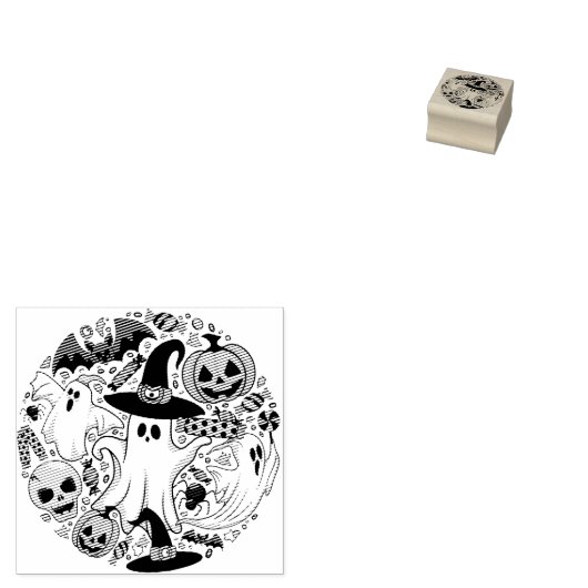 Ghosts Spooky en griezelige Schattigee Monsters Rubberstempel (Gestempeld)