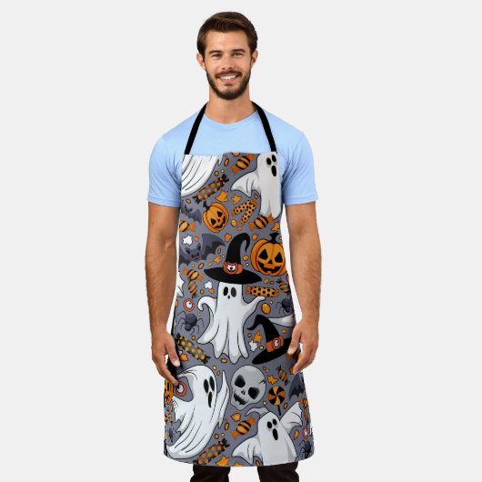 Ghosts Spooky en griezelige Schattigee Monsters Schort (Gedragen)