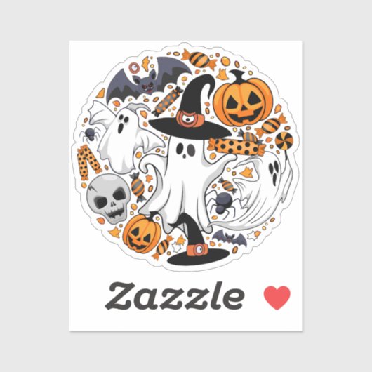 Ghosts Spooky en griezelige Schattigee Monsters Sticker (Vel)