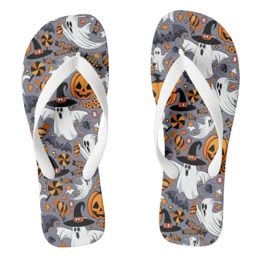 Ghosts Spooky en griezelige Schattigee Monsters Teenslippers (Voetbed)