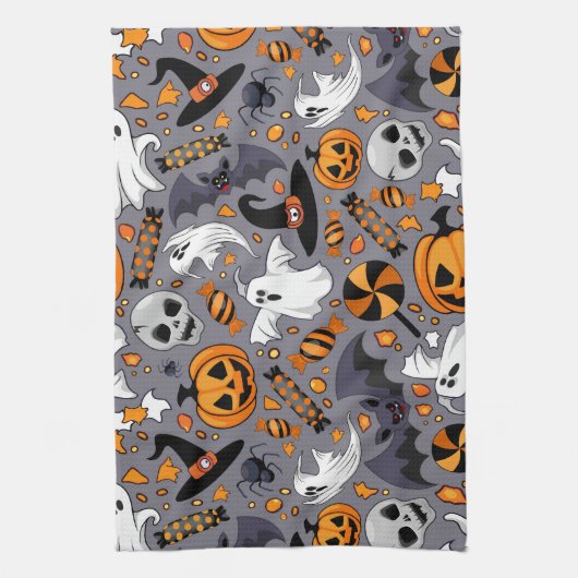 Ghosts Spooky en griezelige Schattigee Monsters Theedoek (Verticaal)