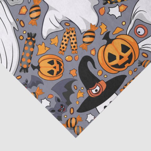 Ghosts Spooky en griezelige Schattigee Monsters Tissuepapier (Detail)