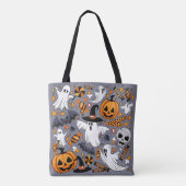 Ghosts Spooky en griezelige Schattigee Monsters Tote Bag (Achterkant)