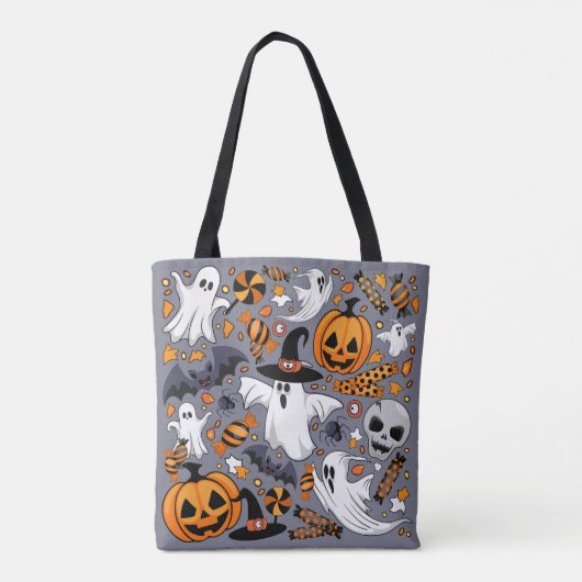 Ghosts Spooky en griezelige Schattigee Monsters Tote Bag (Achterkant)