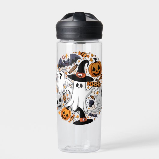 Ghosts Spooky en griezelige Schattigee Monsters Waterfles (Voorkant)