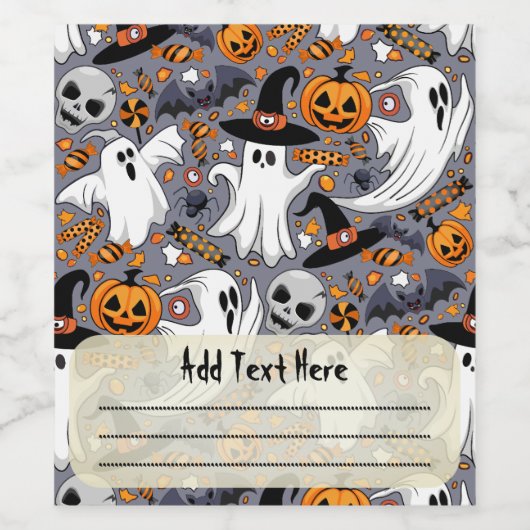 Ghosts Spooky en griezelige Schattigee Monsters Wijn Etiket (Enkel label)