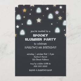 Ghosts Stars Spooky Slumber Party Uitnodigen Kaart