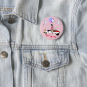 Ghosty Ghost Pink Halloween Button (In situ)