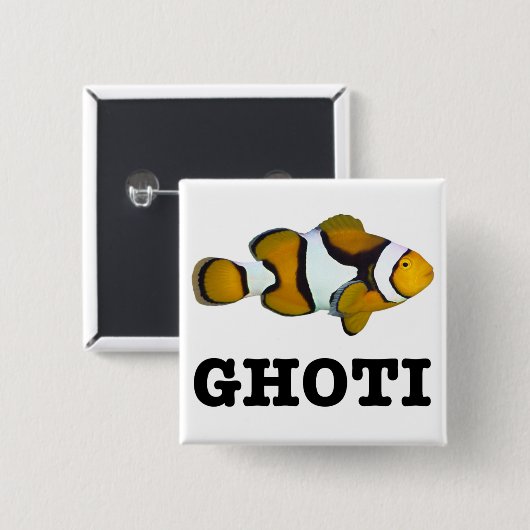 GHOTI-toets Vierkante Button 5,1 Cm (Voorkant /achterkant)