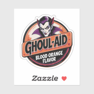 Ghoul-Aid Bloed Oranje Smaak Vampier Drank Sticker