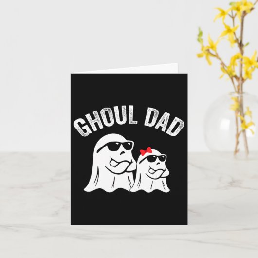 Ghoul Dad Funny Halloween Daddy Ghost  Kaart (Gele Bloem)
