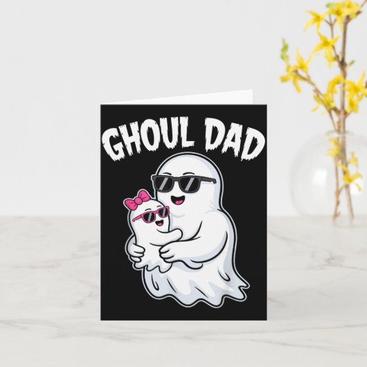 Ghoul Dad Shirt Men Daddy Soky Halloween Ghost Cos Kaart (Gele Bloem)