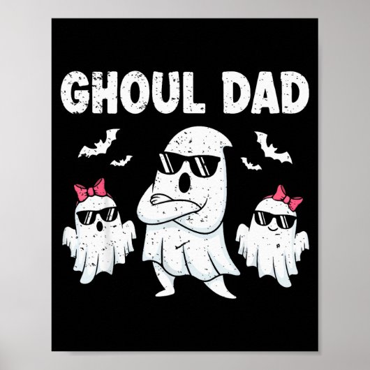 Ghoul Dad Vintage Ghost Funny Halloween Costume  Poster (Voorkant)
