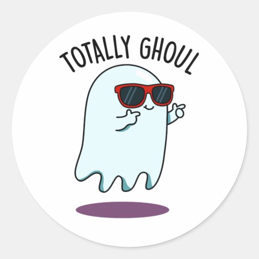 Ghoul Funny Cool Halloween Ghost Pun Ronde Sticker (Voorkant)
