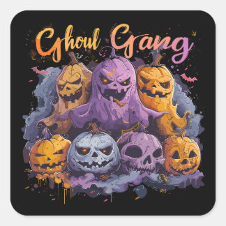 Ghoul Gang  | ExDesigner | Halloween Vierkante Sticker