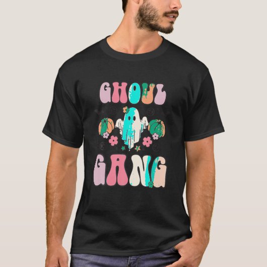 Ghoul Gang Groovy Hey Boo Pumpkin Boo Crew Funny H T-shirt (Voorkant)
