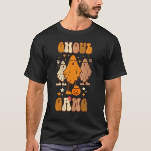 Ghoul Gang Groovy Hey Boo Pumpkin Boo Crew Spooky T-shirt (Voorkant)