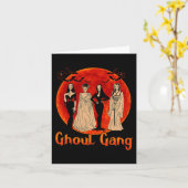 Ghoul Gang Horror Gothic Queens Halloween Bruid Fu Kaart (Gele Bloem)
