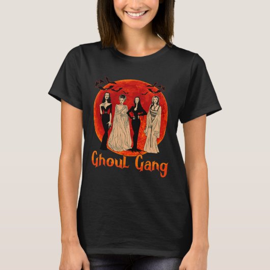 Ghoul Gang Horror Gothic Queens Halloween Bruid Fu T-shirt (Voorkant)