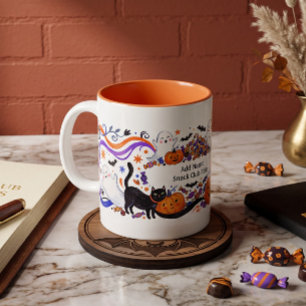 Ghoul Gang Snack Club Grappige Halloween Snoep Aan Tweekleurige Koffiemok