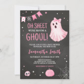 Ghoul Ghost Halloween Baby shower Kaart (Voorkant)