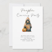 Ghoul in Hooded Cloak Pompoen Carving Party Kaart (Voorkant)