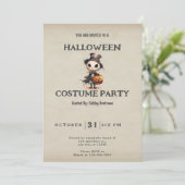 Ghoul in Top Hat Jack-O' Lantern  Halloween Kaart (Staand voorkant)