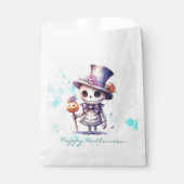 Ghoul in Top Hoed en Bow Stropdas Happy Halloween Bedankzakje (Voorkant)