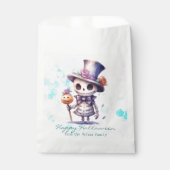 Ghoul in Top Hoed en Bow Stropdas Happy Halloween Bedankzakje (Voorkant)