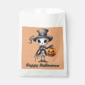 Ghoul in Top Hoed Schattigee achtergrond Happy Hal Bedankzakje (Voorkant)