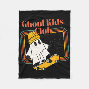 Ghoul Kinder Club Skater Halloween Cool Ghost Skat Fleece Deken