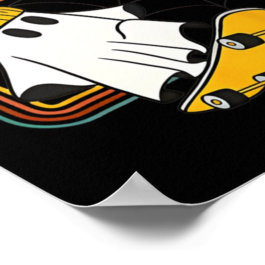 Ghoul Kinder Club Skater Halloween Cool Ghost Skat Poster (Hoek)